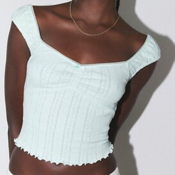 Urban Outfitters Tops - NWT UO Out From Under Ruched Green Sweetheart Tank Top